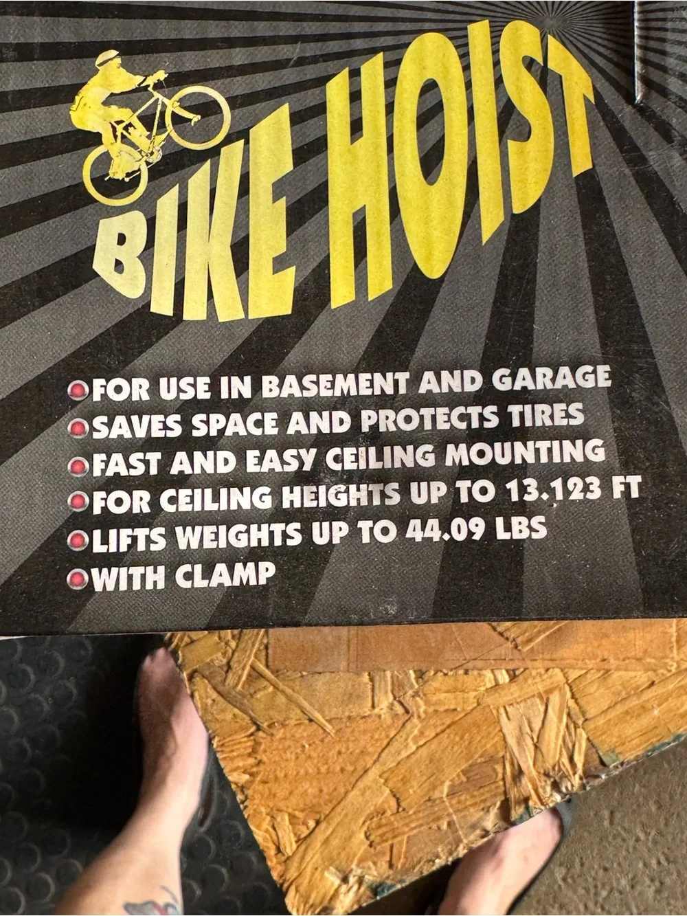 2 Bike Hoist Ceiling Bicycle Lift - Black